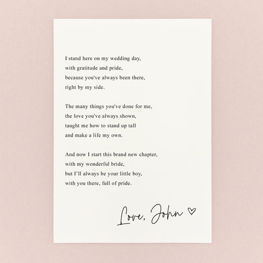 Mother of the Groom Personalised Postcard