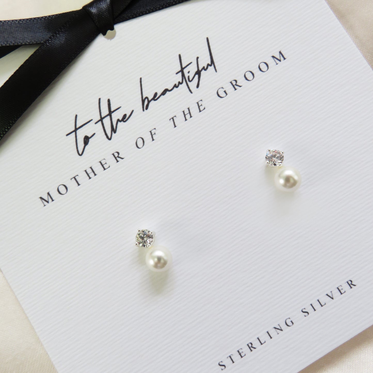 Classic Pearl Drop Sterling Silver Bridal Party Earrings