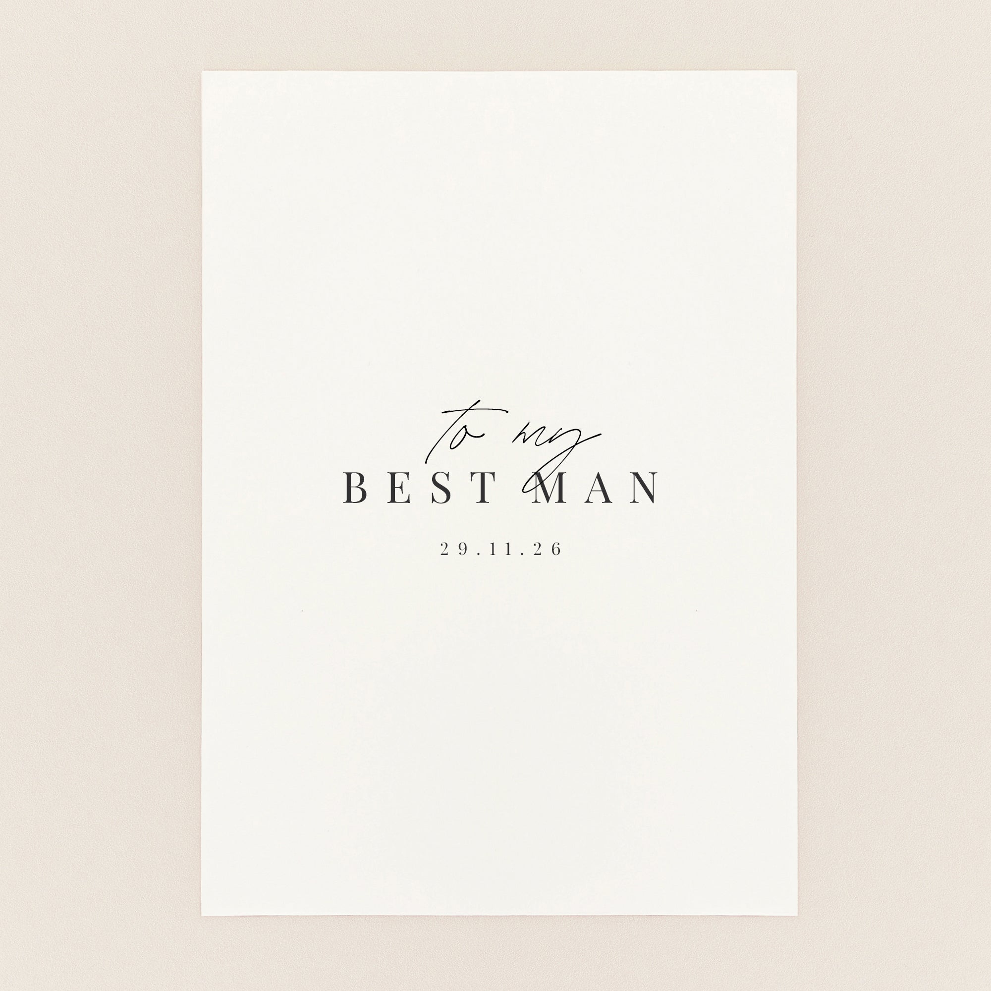 Best Man Typography Date Card | PrettieCo