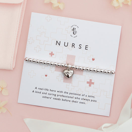 Nurse Beaded Heart Bracelet