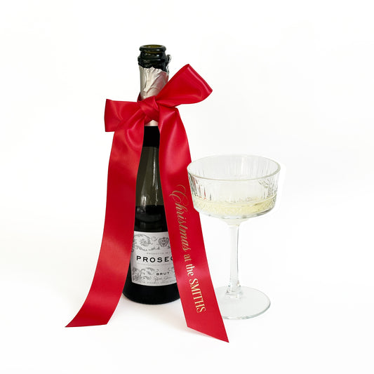 Personalised Christmas Bottle Bow