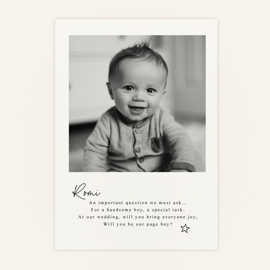 Page Boy Proposal Postcard