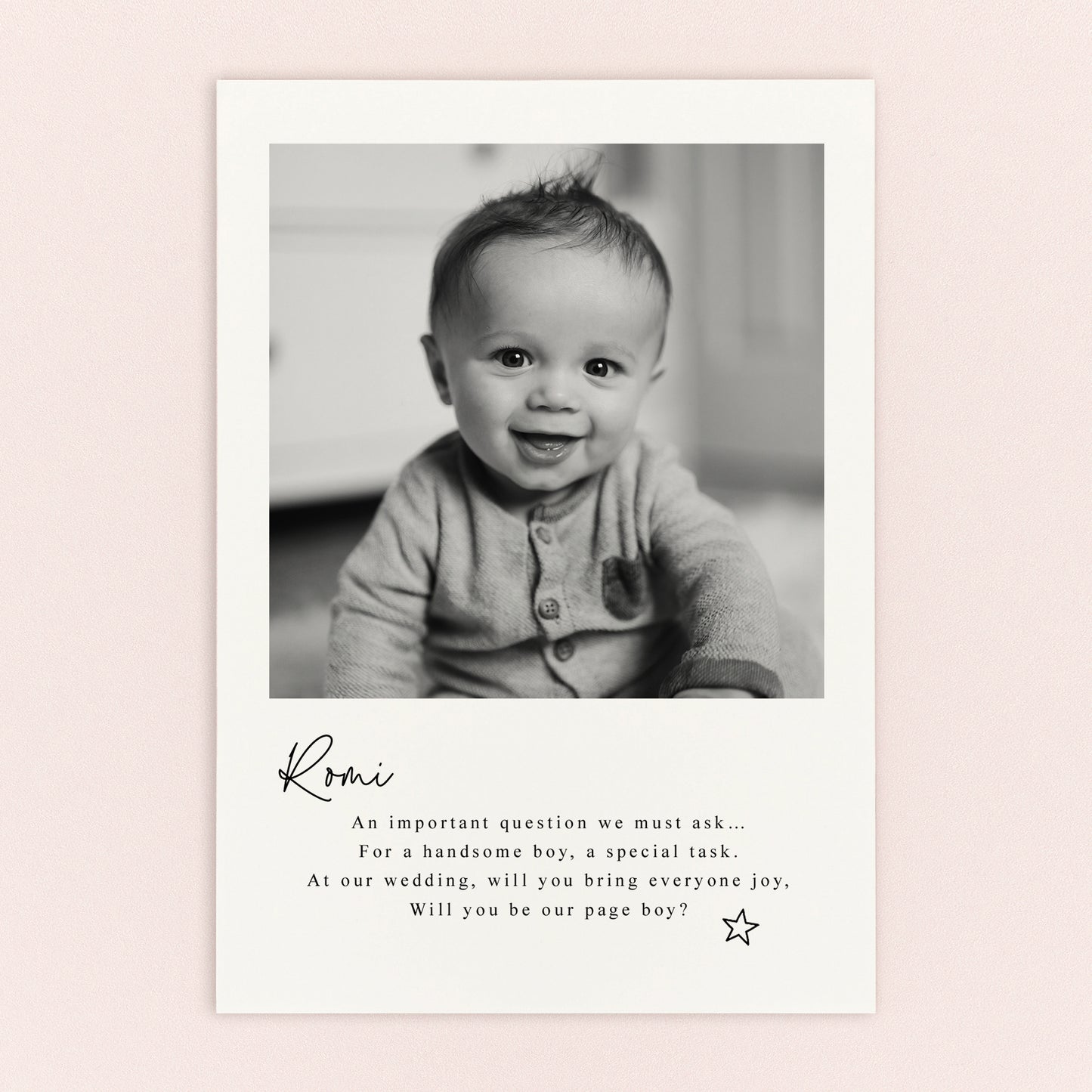 Page Boy Proposal Postcard