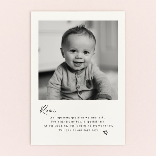 Page Boy Proposal Postcard