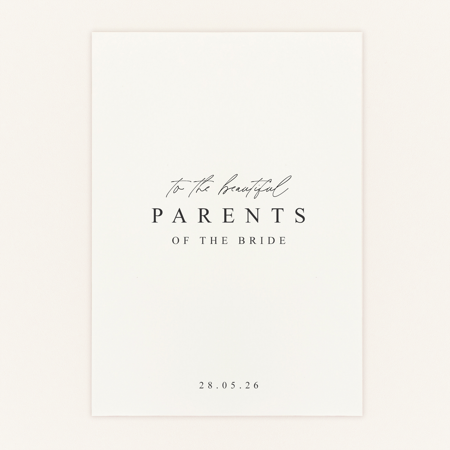 Parents of the Bride Card Personalised Wedding Card