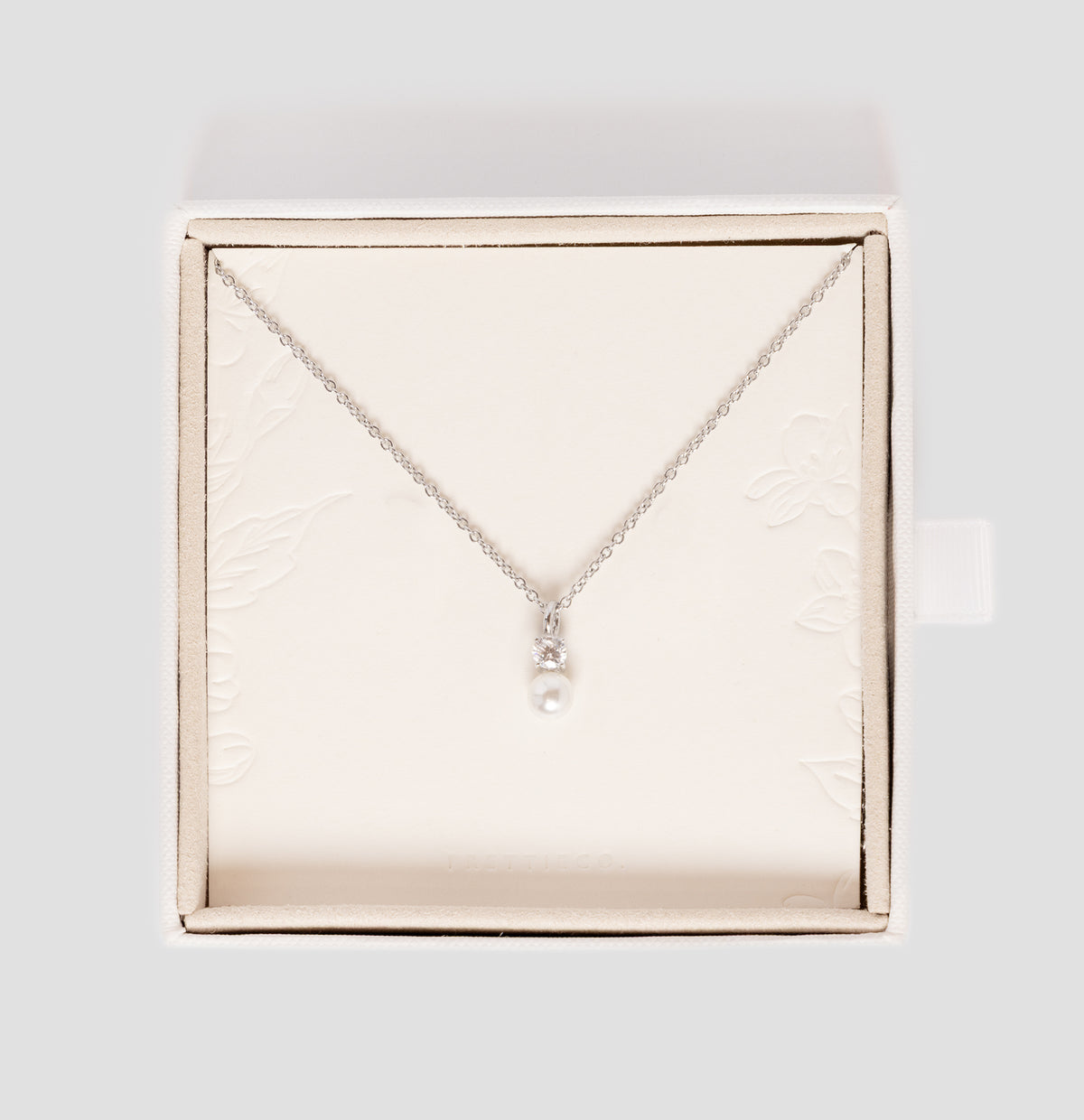 Sterling Silver Pearl Drop Bridal Necklace