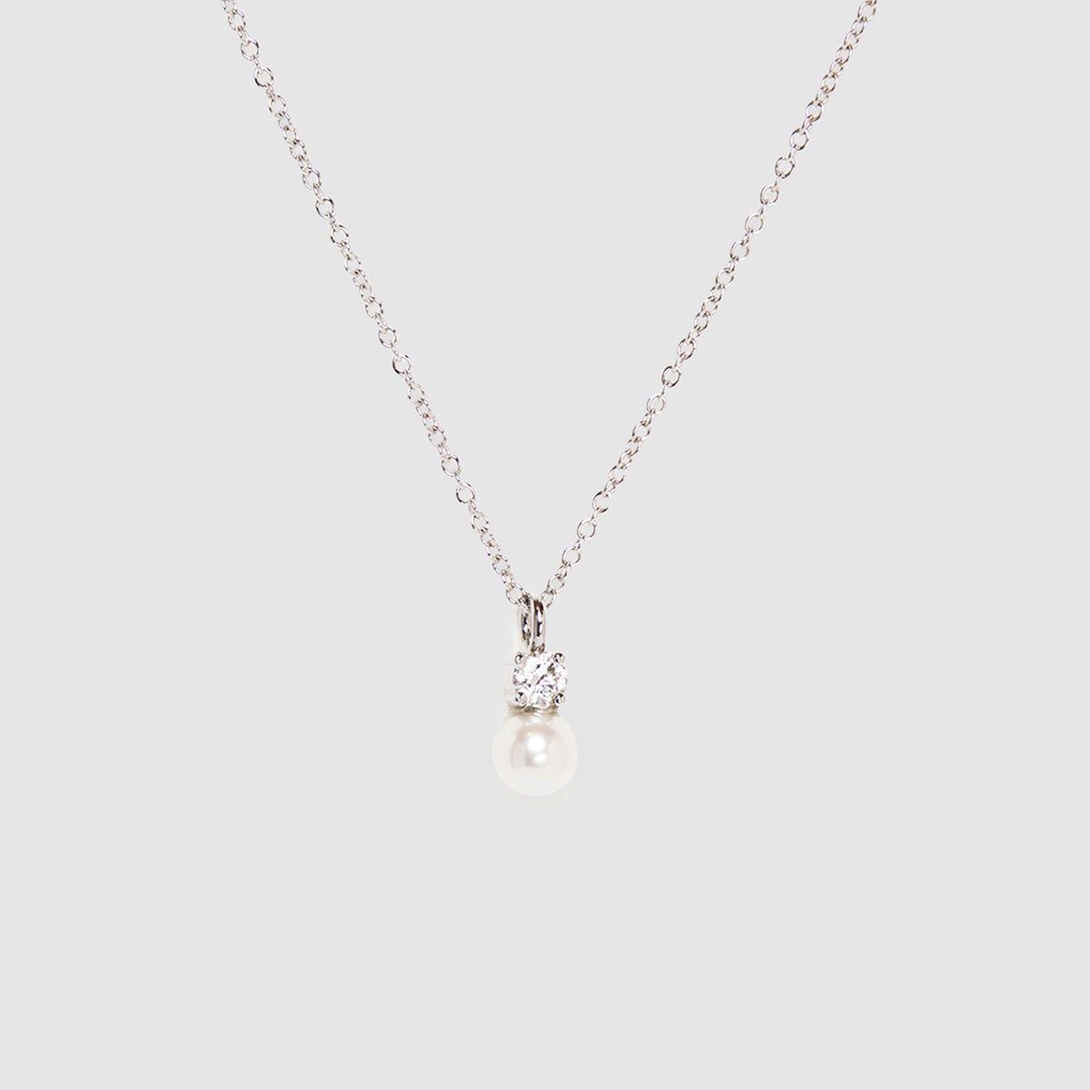 Sterling Silver Pearl Drop Bridal Necklace