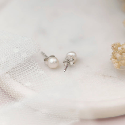 Sterling Silver Pearl Studs