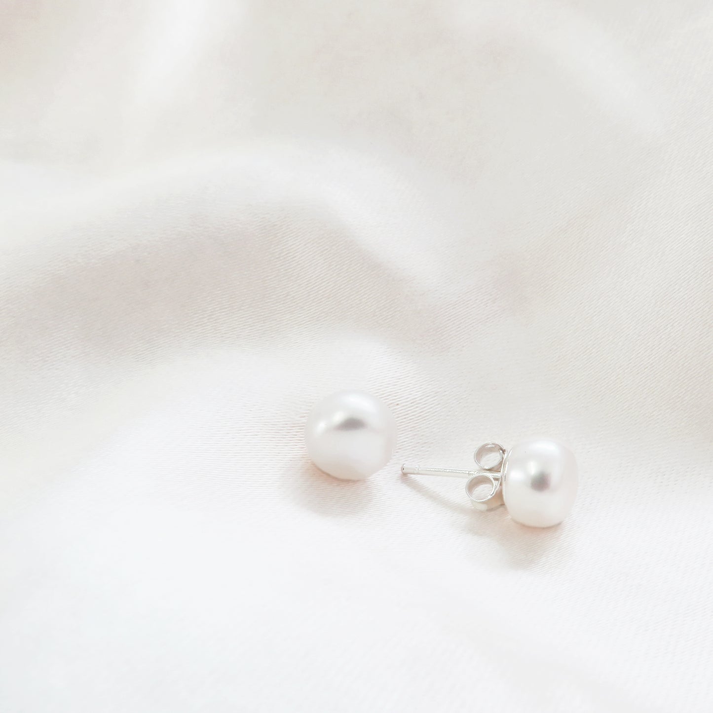 Classic Pearl Sterling Silver Bridal Party Earrings