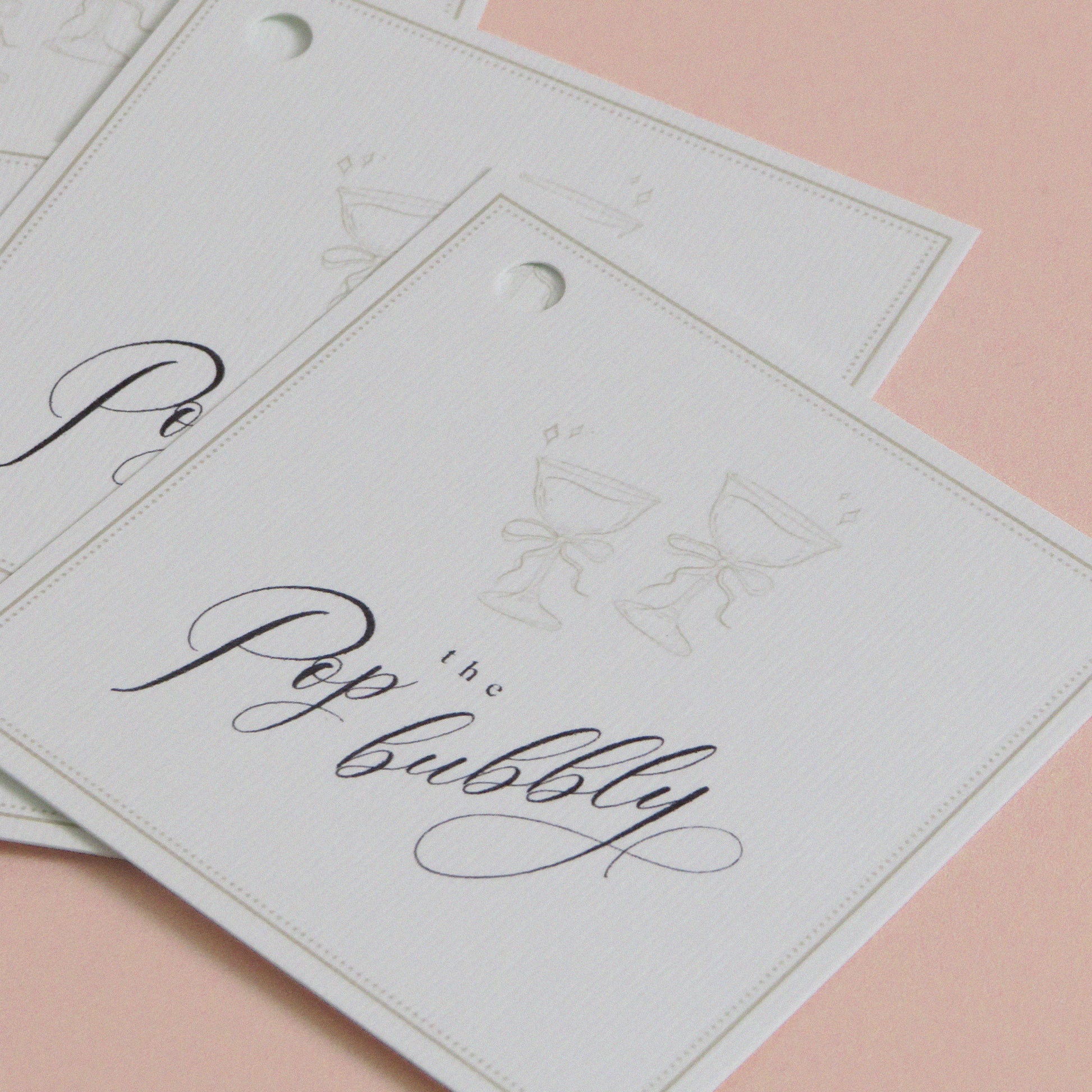 Pop The Bubble luxury gift tag for prosecco bottles and gift bags