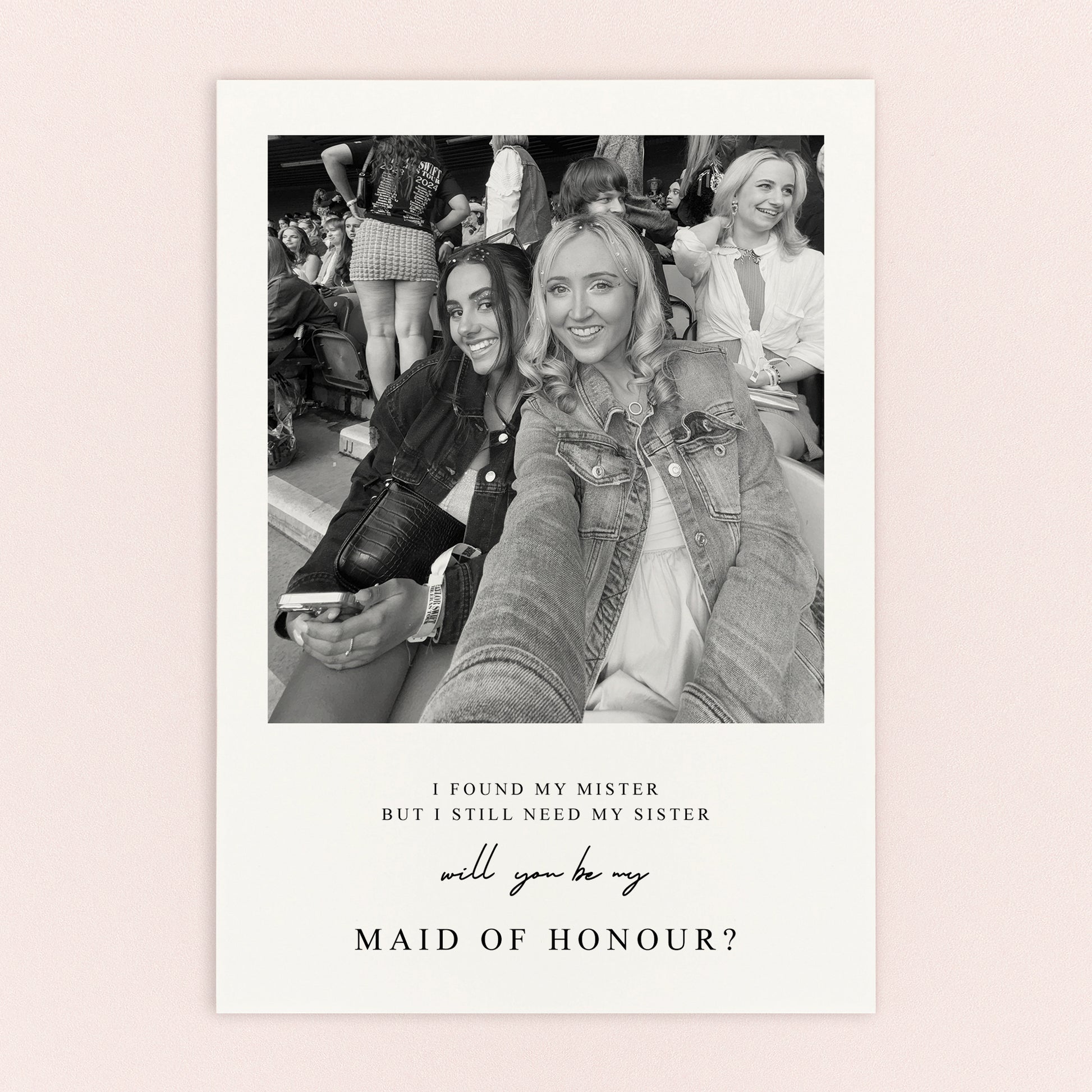 Sister Maid of Honour proposal postcard. Perfect for bridesmaid proposals,