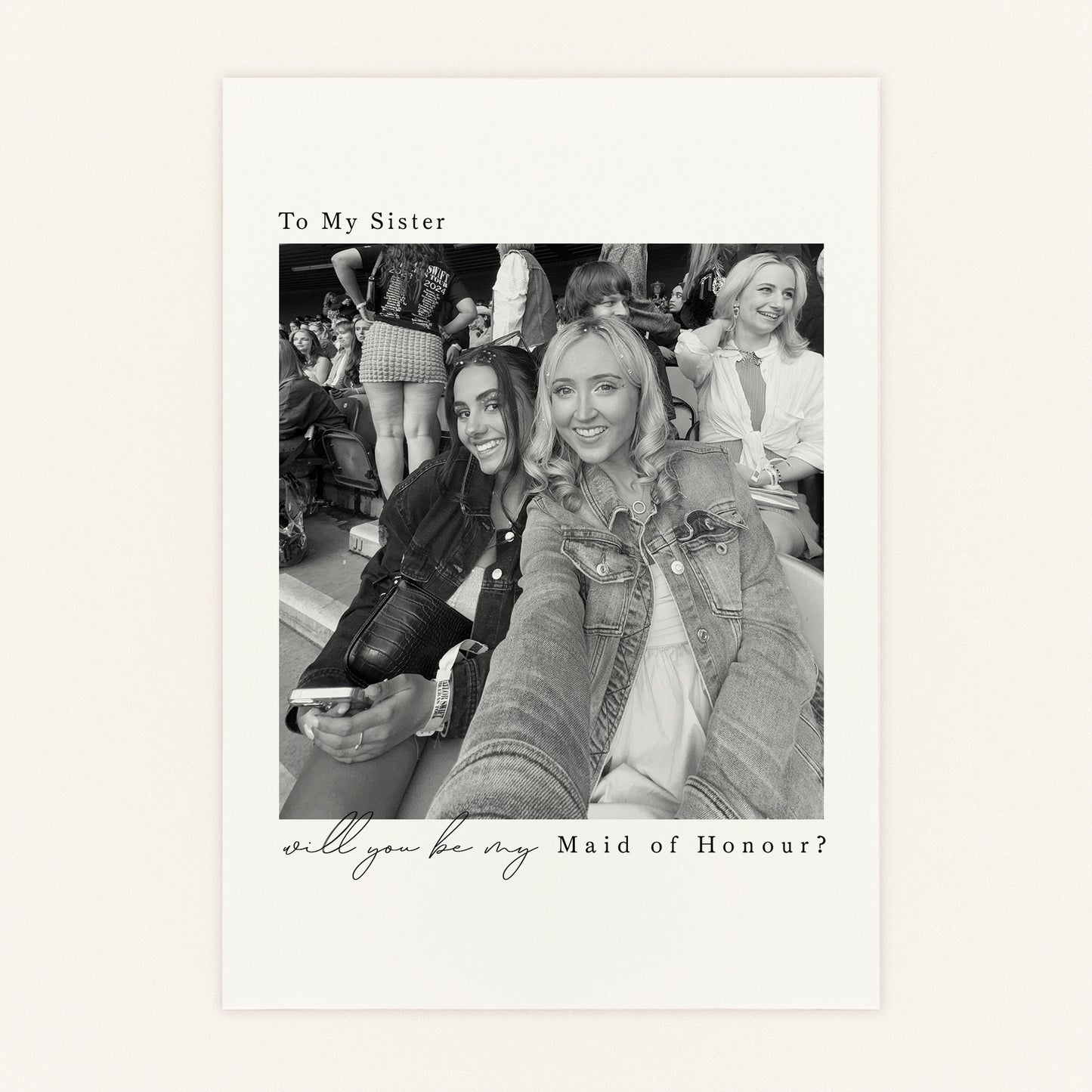 Sister Personalised Bridal Party Proposal Card