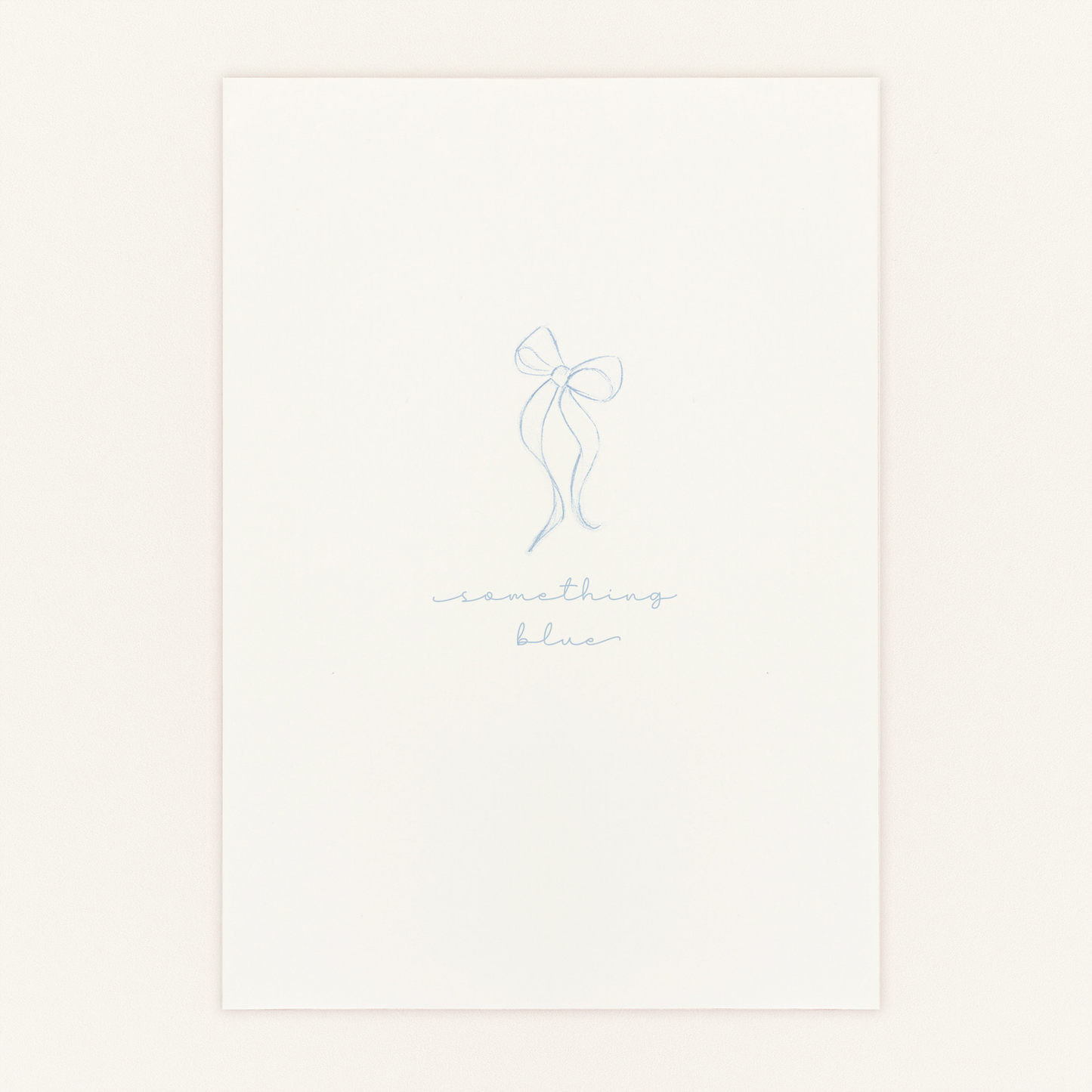 Illustrated Blue Bow Keepsake Card