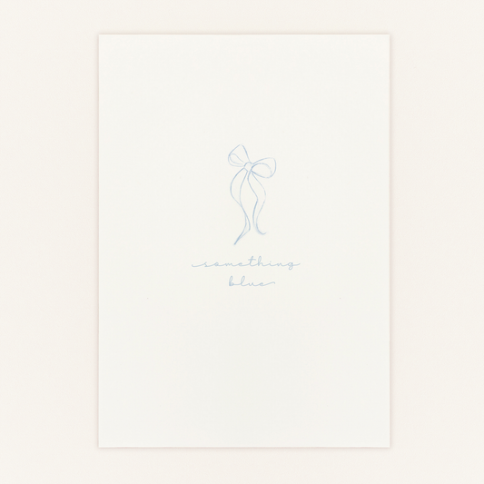 Illustrated Blue Bow Keepsake Card