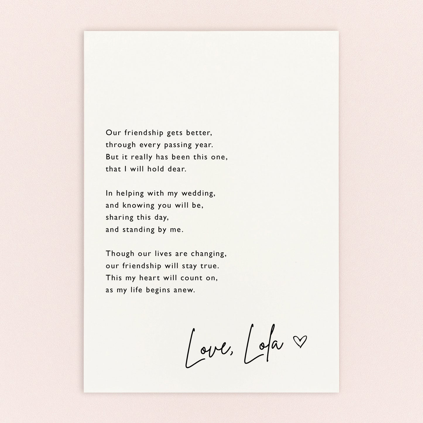 Bridal Party Thank You Postcard