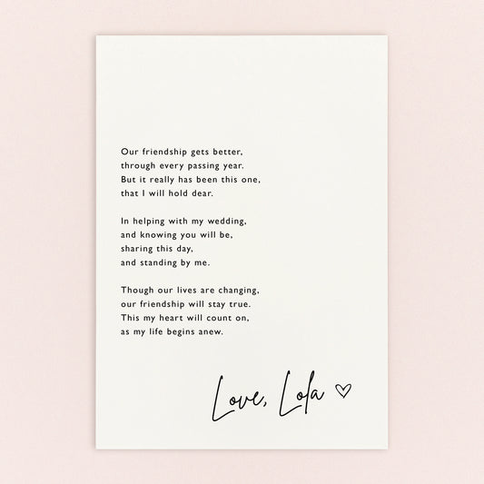 Bridal Party Thank You Postcard