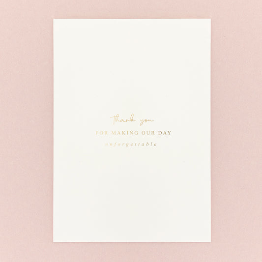 Gold Foiled Thank You Wedding Cards