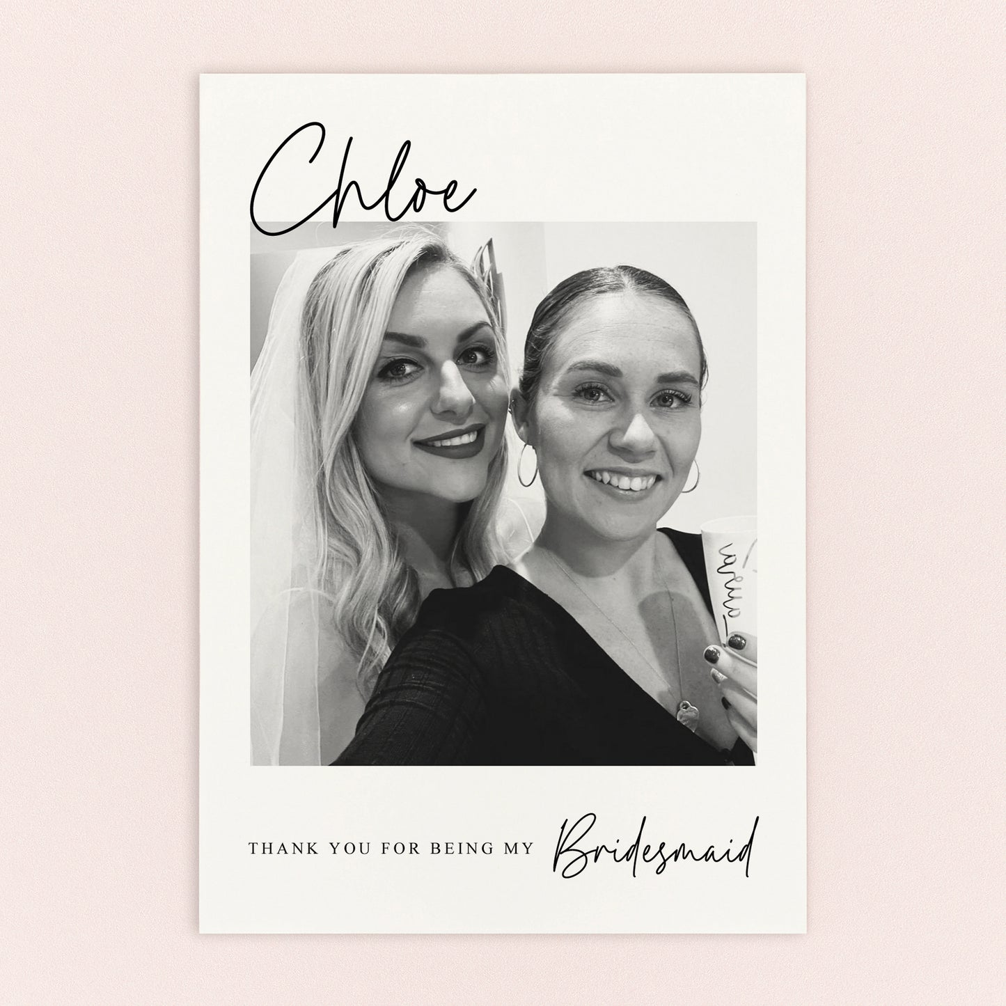 Bridal Party Thank You Photo Postcard