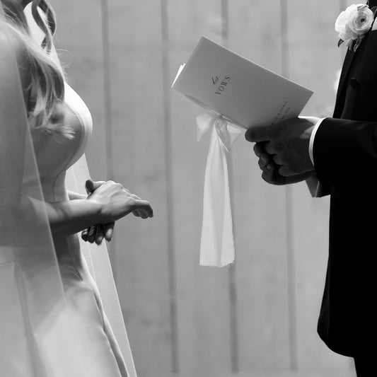 Wedding Vow Books With Chiffon Ribbon