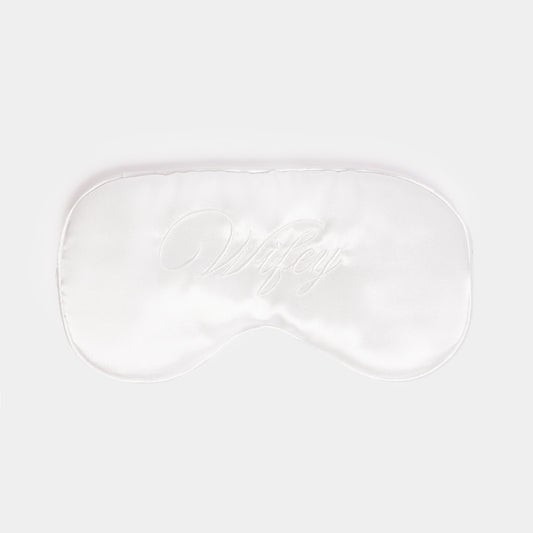 Wifey Embroidered Satin Sleep Mask