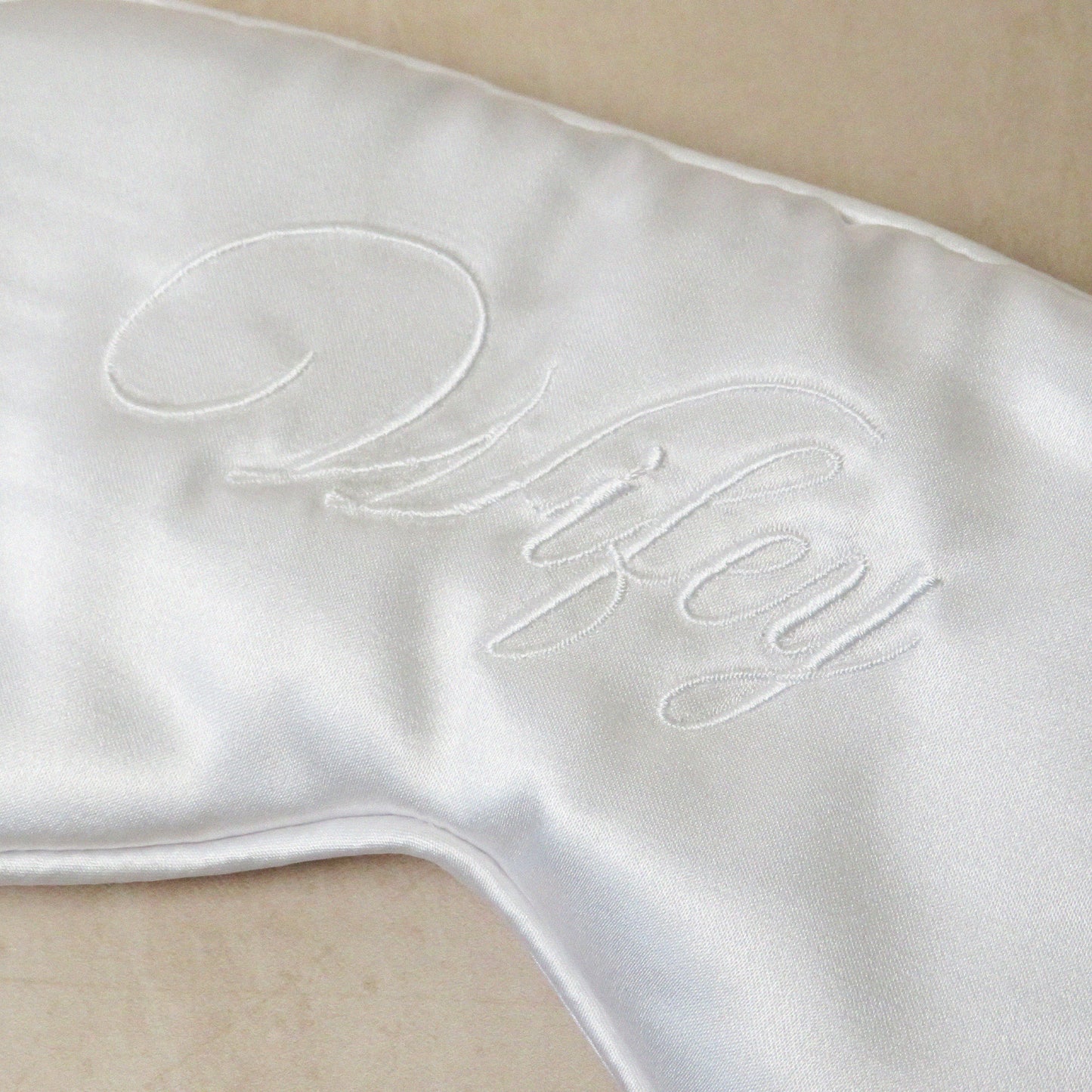 Wifey Embroidered Satin Sleep Mask