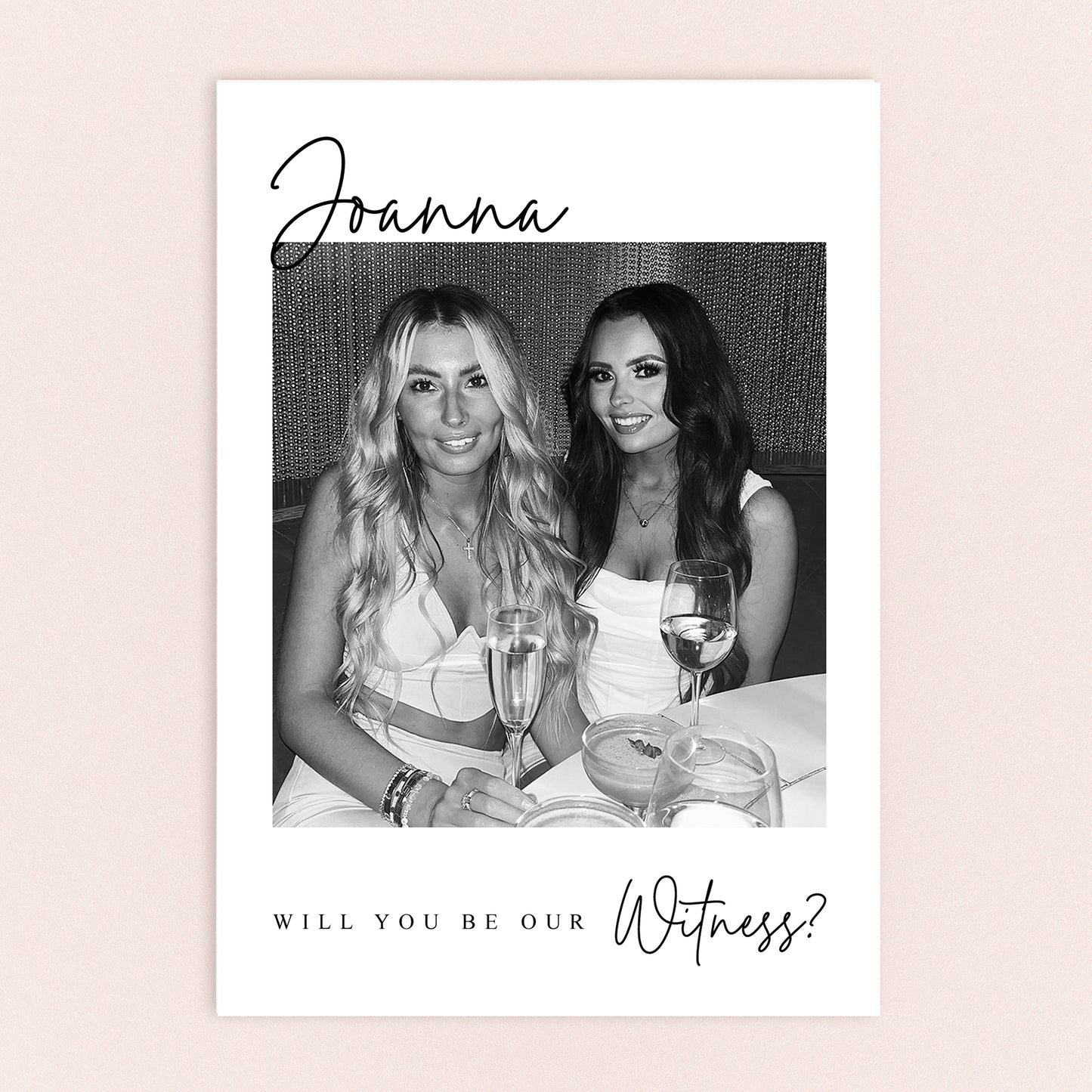 Will You Be Our Witness Personalised Photo Postcard