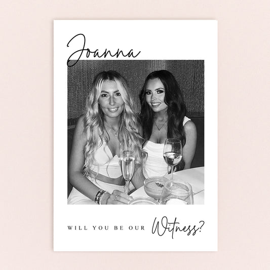 Will You Be Our Witness Personalised Photo Postcard