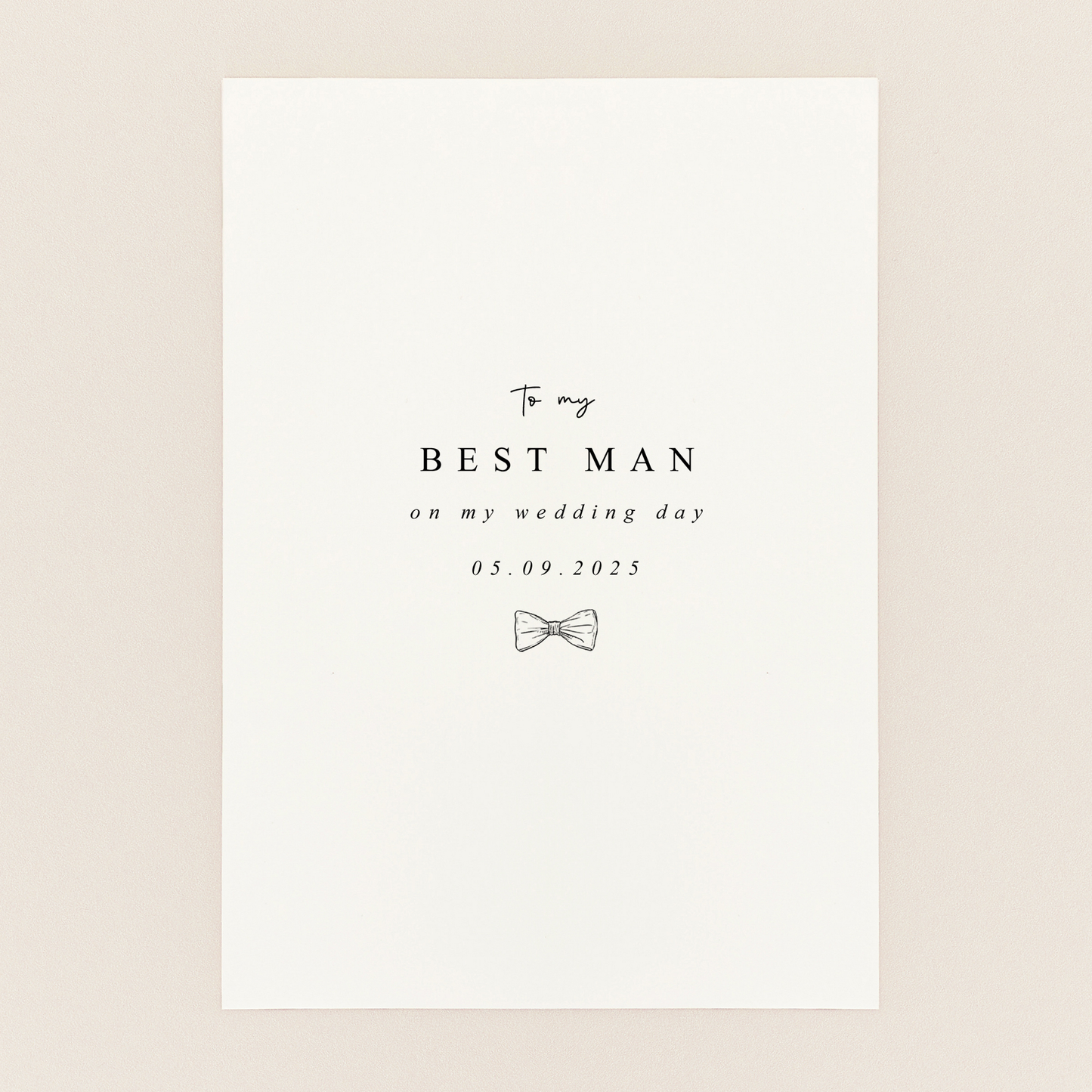 To My Best Man Personalised Wedding Day Card