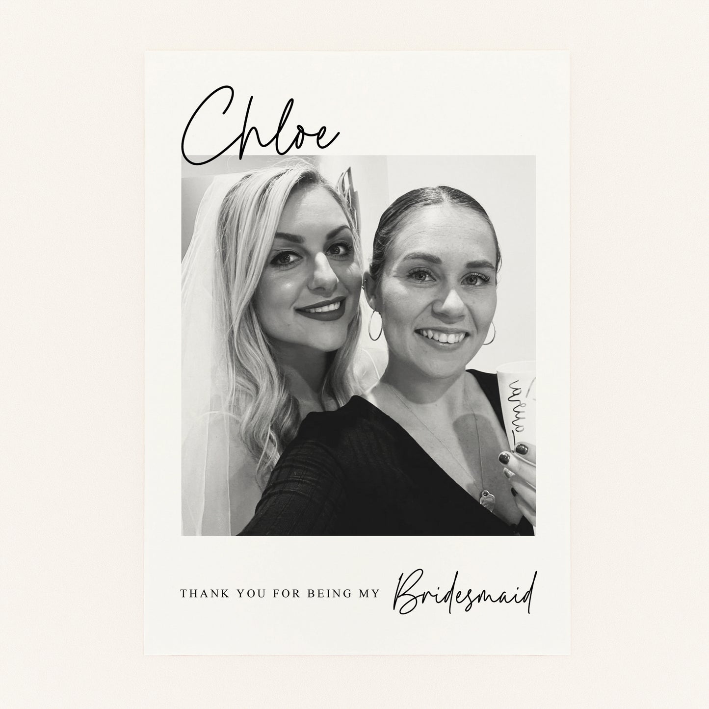 Bridal Party Thank You Photo Postcard