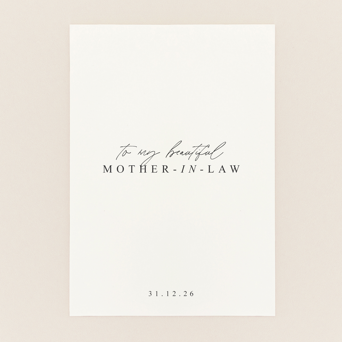 To My Mother-in-Law Personalised Wedding Card