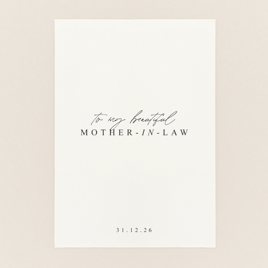 To My Mother-in-Law Personalised Wedding Card