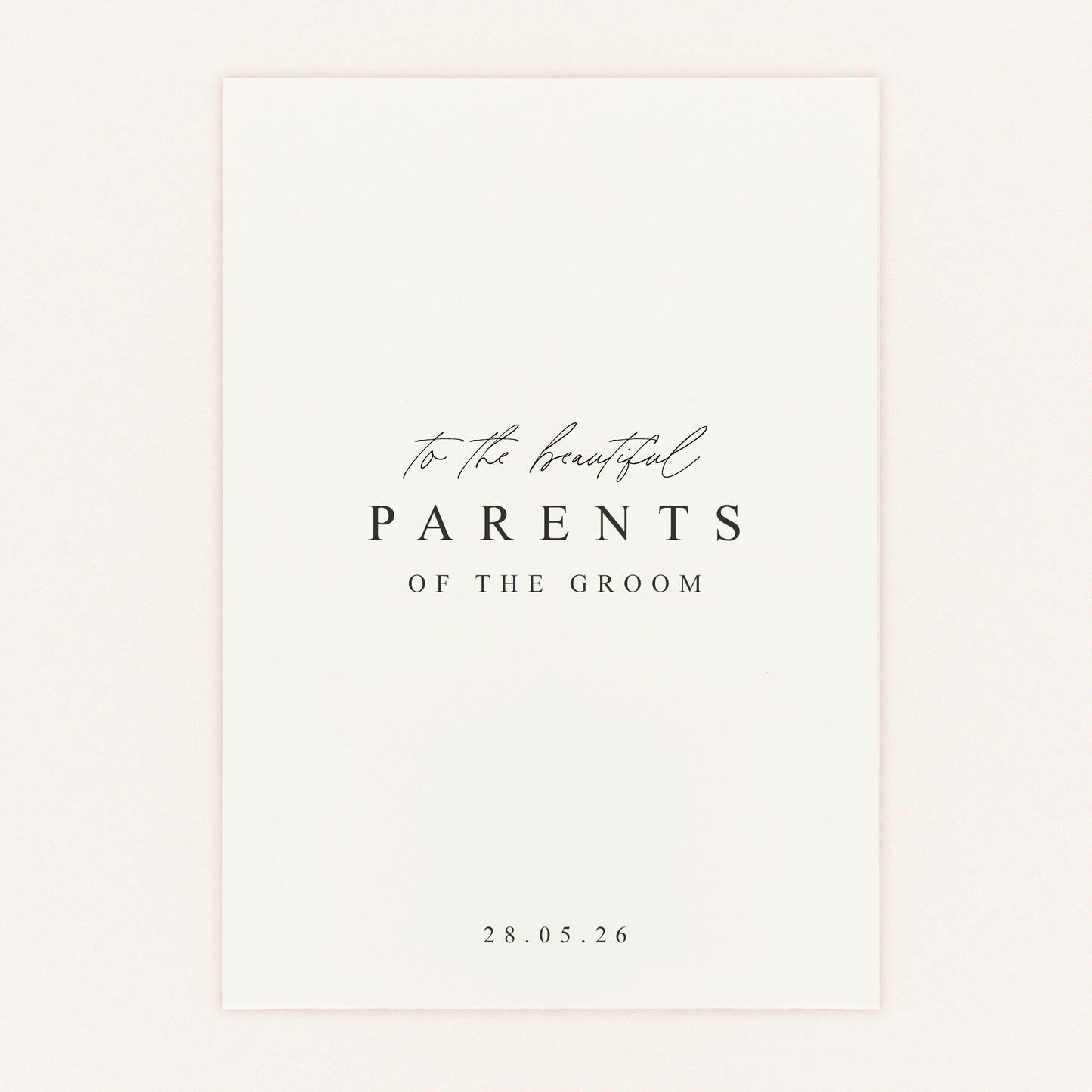 Parents of the Groom Card Personalised Wedding Card