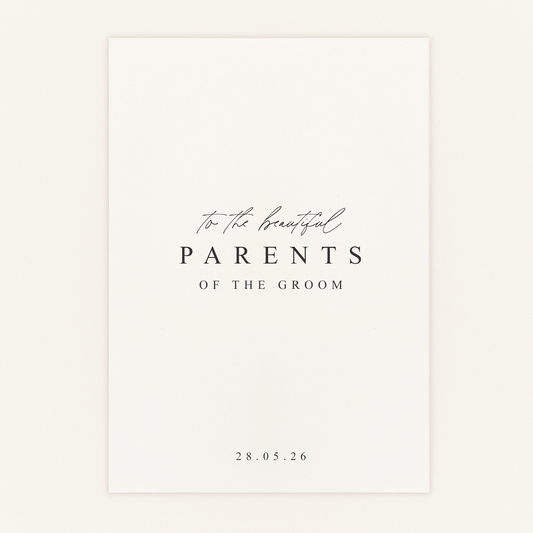 Parents of the Groom Card Personalised Wedding Card