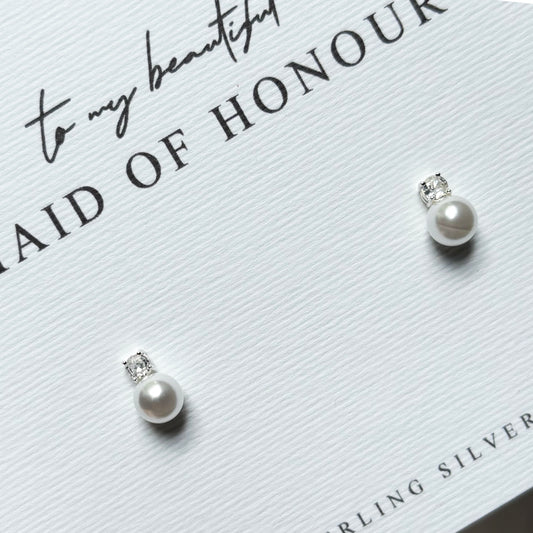 Mini Crystal Pearl Drop Earrings – Sample Sale
