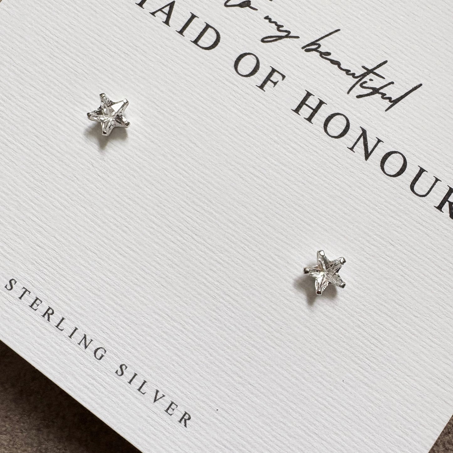 Sterling Silver CZ Star Earrings – Sample Sale