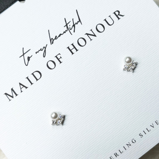 Triple Crystal & Pearl Earrings – Sample Sale