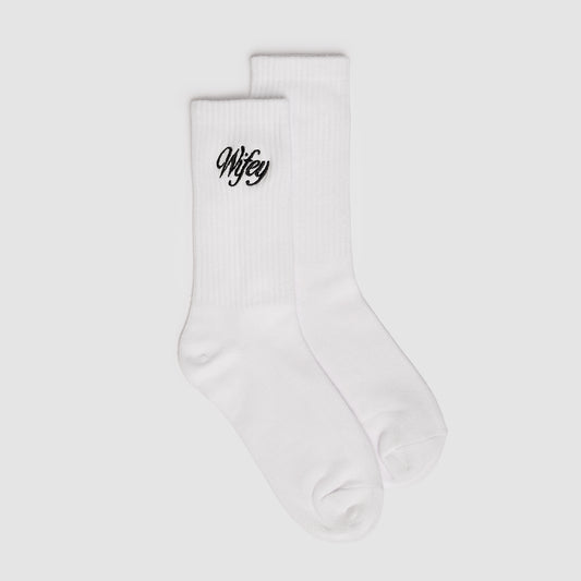 Wifey Embroidered Socks – Classic White Crew