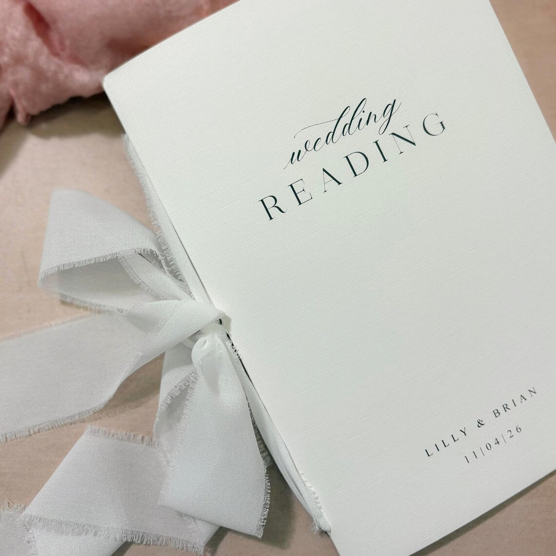 Wedding Reading Book with Chiffon Ribbon