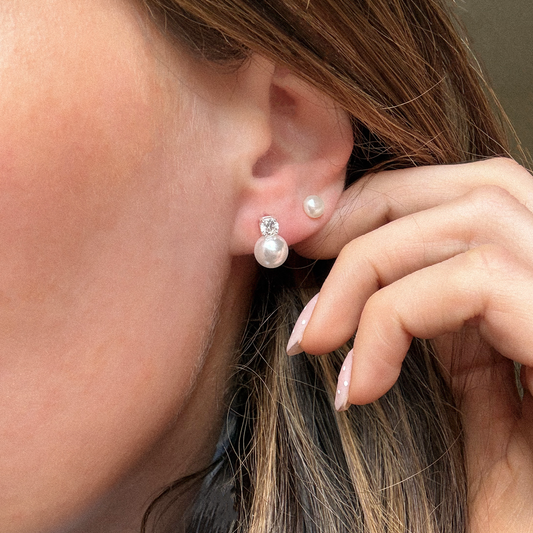 Statement Pearl Drop Sterling Silver Bridal Party Earrings